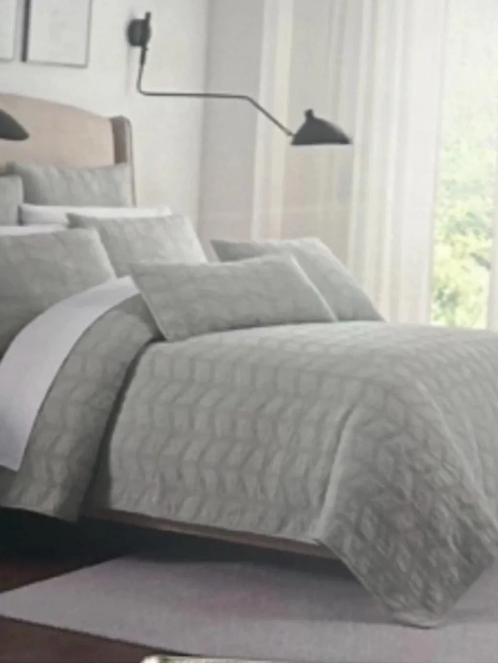 Brooks Brothers Light Sage Green Full/Queen Cotton Slub Quilt 88”x92”